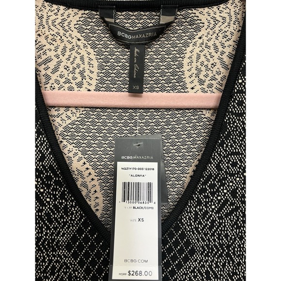 MWT‎ BCBG MAXAZRIA Peplum Bandage Shirt Lace Whimsigoth Office Core XS - Picture 3 of 6